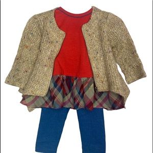 New* This is a cute multi colored three piece set!,     Size: 3/6m little girls.